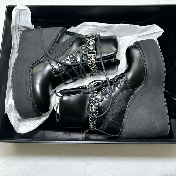 Puma x Fenty by Rihanna Women's Sb Wedge Rihanna Mid-Calf Leather Sneaker - Picture 4 of 15